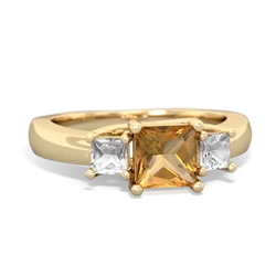 Citrine Three Stone Trellis 14K Yellow Gold ring R4015