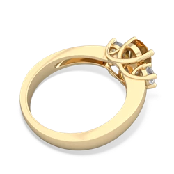 Citrine Three Stone Oval Trellis 14K Yellow Gold ring R4024