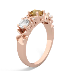 Citrine Hugs And Kisses 14K Rose Gold ring R5016