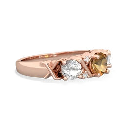 Citrine Hugs And Kisses 14K Rose Gold ring R5016