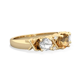 Citrine Hugs And Kisses 14K Yellow Gold ring R5016