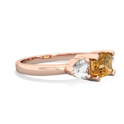 Citrine Three Stone 14K Rose Gold ring R5235