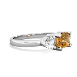 Citrine Three Stone 14K White Gold ring R5235