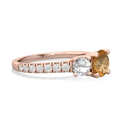 Citrine Pave Trellis 14K Rose Gold ring R5500