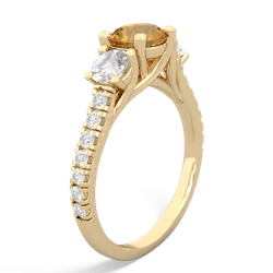 Citrine Pave Trellis 14K Yellow Gold ring R5500