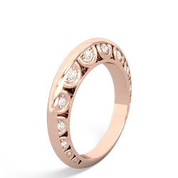 Diamond Art Deco Wedding Band 14K Rose Gold ring W2001