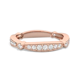 Diamond Sparkling Tiara Wedding Band 14K Rose Gold ring W2629