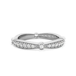 Diamond Sparkling Tiara Wedding Band 14K White Gold ring W2629