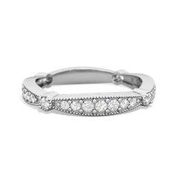 Diamond Sparkling Tiara Wedding Band 14K White Gold ring W2629