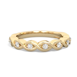 Diamond Infinity Wedding Band 14K Yellow Gold ring W2631