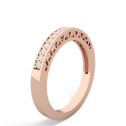 Diamond Art Deco Wedding Band 14K Rose Gold ring W2635