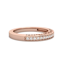 Diamond Art Deco Wedding Band 14K Rose Gold ring W2635