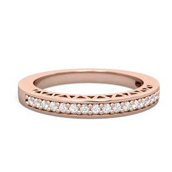 Diamond Art Deco Wedding Band 14K Rose Gold ring W2635