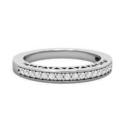 Diamond Art Deco Wedding Band 14K White Gold ring W2635