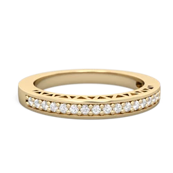 Diamond Art Deco Wedding Band 14K Yellow Gold ring W2635