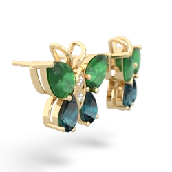 Emerald Butterfly 14K Yellow Gold earrings E2215