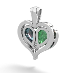 Emerald Two Become One 14K White Gold pendant P5330