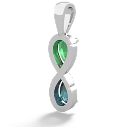 Emerald Infinity 14K White Gold pendant P5050