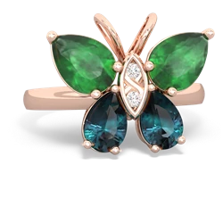 Emerald Butterfly 14K Rose Gold ring R2215