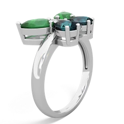 Emerald Butterfly 14K White Gold ring R2215