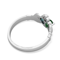 Emerald 'Our Heart' Claddagh 14K White Gold ring R2388