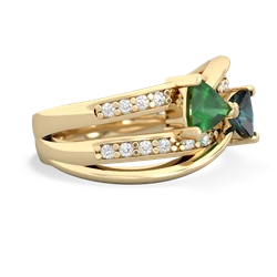 Emerald Bowtie 14K Yellow Gold ring R2360