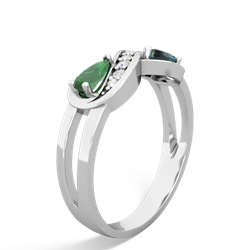 Emerald Diamond Infinity 14K White Gold ring R5390