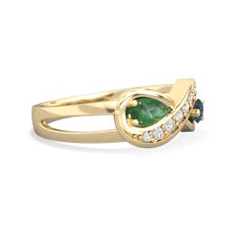 Emerald Diamond Infinity 14K Yellow Gold ring R5390