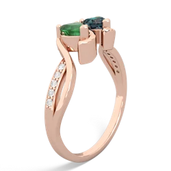 Emerald Side By Side 14K Rose Gold ring R3090