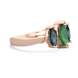 Emerald Three Peeks 14K Rose Gold ring R2433