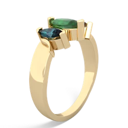 Emerald Three Peeks 14K Yellow Gold ring R2433