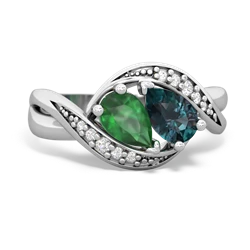 Emerald Summer Winds 14K White Gold ring R5342