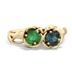 Emerald Rose Garden 14K Yellow Gold ring R5510