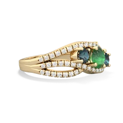 Emerald Three Stone Aurora 14K Yellow Gold ring R3080