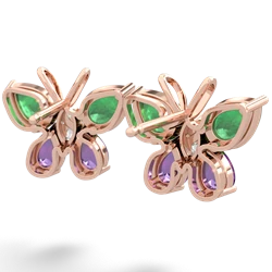 Emerald Butterfly 14K Rose Gold earrings E2215