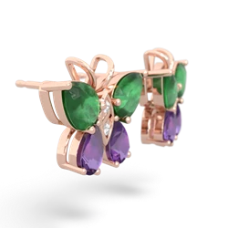 Emerald Butterfly 14K Rose Gold earrings E2215