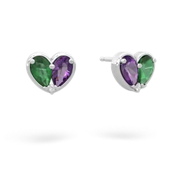 Emerald 'Our Heart' 14K White Gold earrings E5072