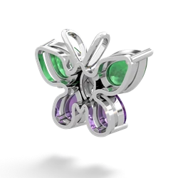 Emerald Butterfly 14K White Gold pendant P2215