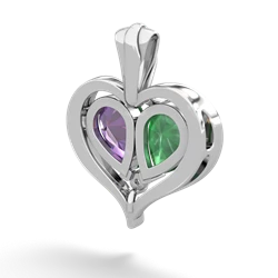 Emerald Two Become One 14K White Gold pendant P5330