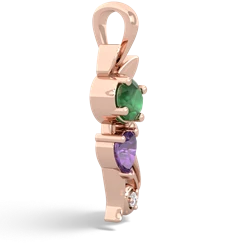 Emerald Kitten 14K Rose Gold pendant P5780