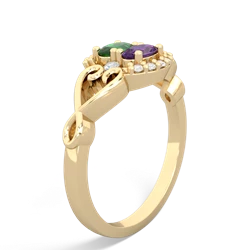 Emerald Love Nest 14K Yellow Gold ring R5860