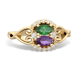 Emerald Love Nest 14K Yellow Gold ring R5860