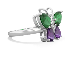 Emerald Butterfly 14K White Gold ring R2215