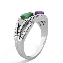 Emerald Diamond Rivers 14K White Gold ring R3070