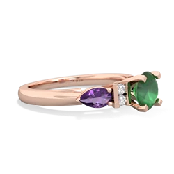 Emerald 6Mm Round Eternal Embrace Engagement 14K Rose Gold ring R2005