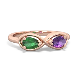 Emerald Infinity 14K Rose Gold ring R5050