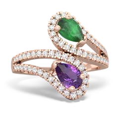 Emerald Diamond Dazzler 14K Rose Gold ring R3000