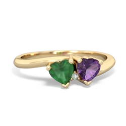 Emerald Sweethearts 14K Yellow Gold ring R5260