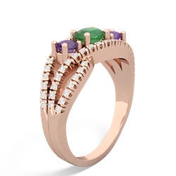 Emerald Three Stone Aurora 14K Rose Gold ring R3080