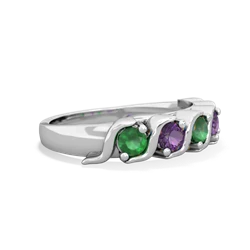 Emerald Anniversary Band 14K White Gold ring R2089